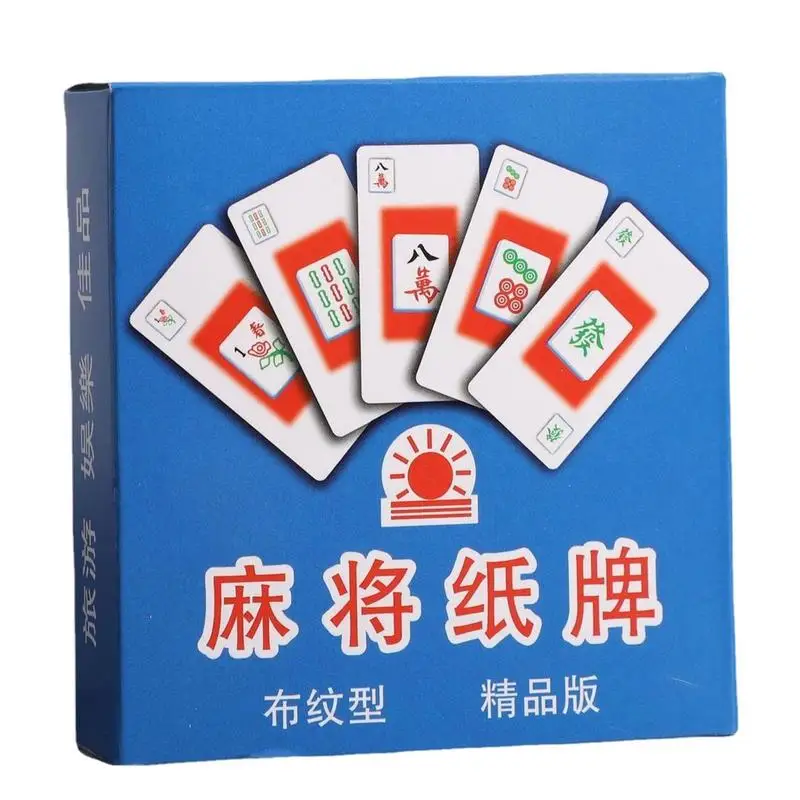 

Карточная игра для Маджонга, карточка для покера, набор для путешествий для взрослых, развлекательные игральные карты, набор многоразовых бумажных Маджонга