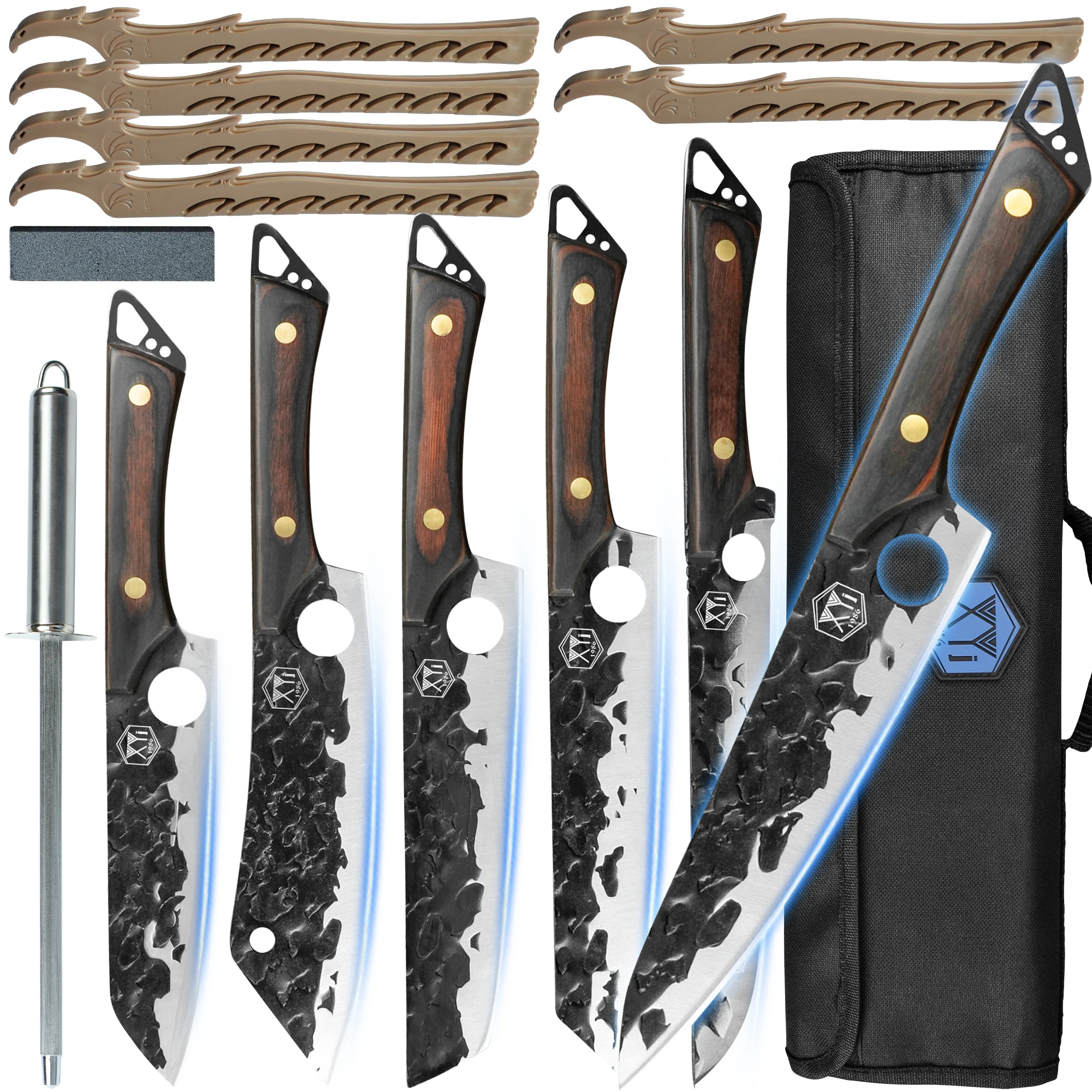 

Kitchen Kit Knives Tools Set Stainless Steel Fish Fillet Slicing Cooking Cleaver Forged Handmade Cooking Chef Knives Gift Packed