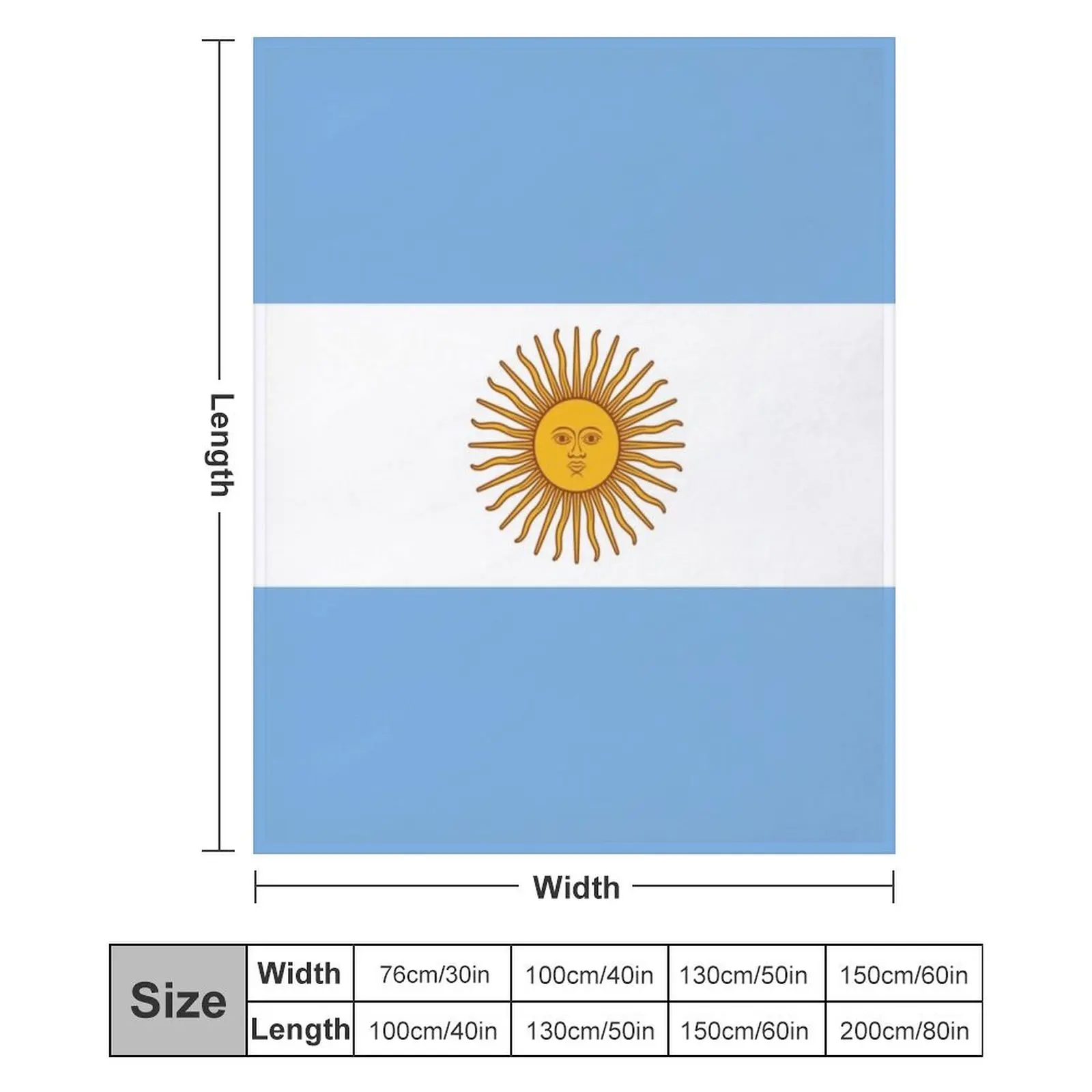 Одеяло с флагом Аргентины дорожное пляжное многоцелевое клетчатое одеяло