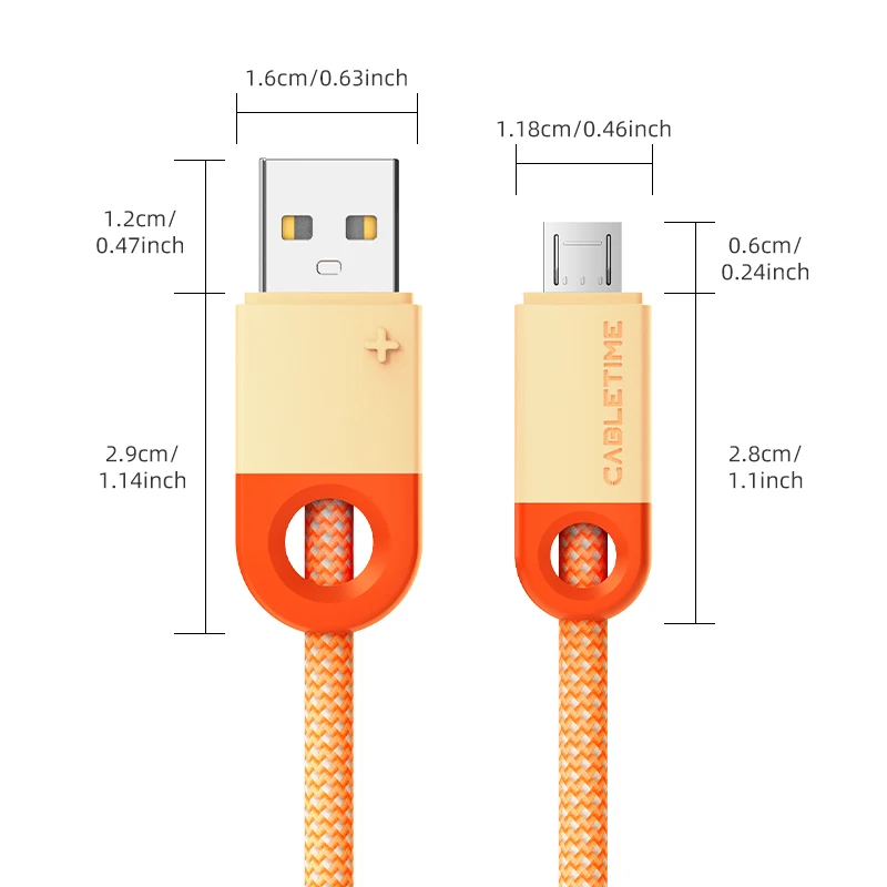 Кабель CABLETIME с USB A на Micro B 3A кабель для быстрой зарядки и передачи данных Xiaomi 10 Redmi