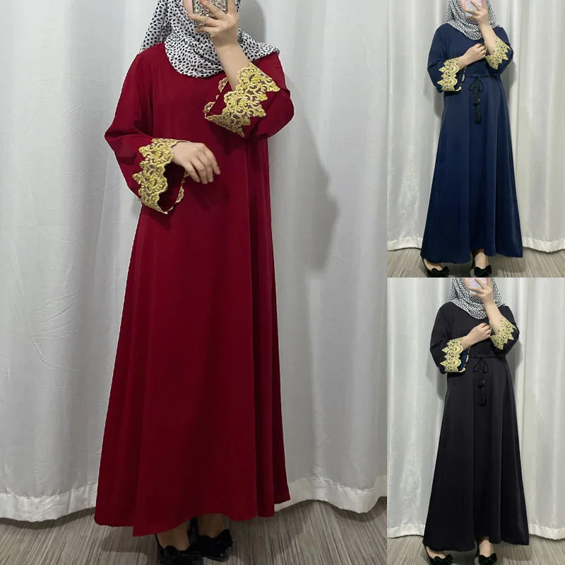 

Vintage Muslim Dress Women Long Maxi Dresses Islamic Clothing Abaya Dubai Turkey Kaftan Eid Jalabiya Robe Longue Vestidos Largos