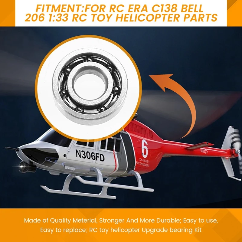 RC Toy Helicopter Upgrade C138 C186 Bearing Kit For ERA Bell 206 1:33 Parts
