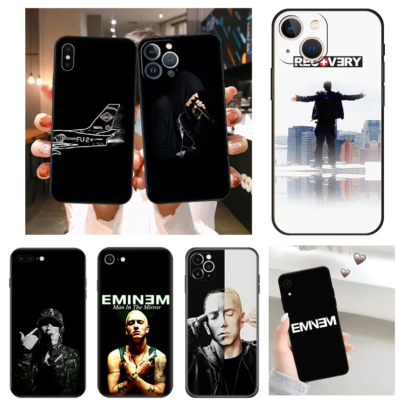 Силиконовый мягкий чехол для телефона iphone 16Plus 15 14 13 12 11 16 Pro Max Mini XR SE 7 8 Plus 15ProMax Eminem