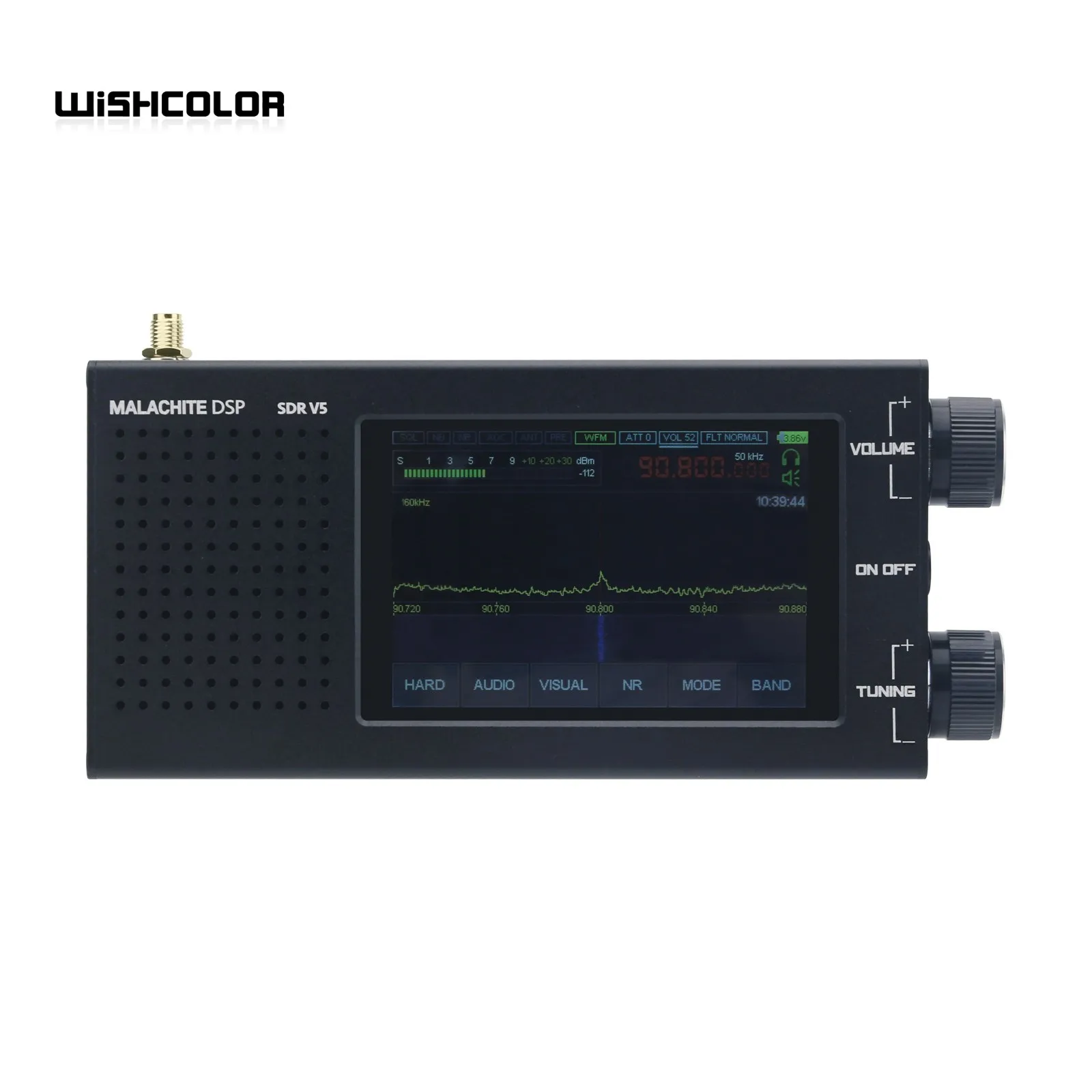 

Wishcolor Malachite DSP SDR Radio Receiver V5 CNC Aluminum Shell with 1.10d Firmware Shortwave Radio (Black Blue Version)