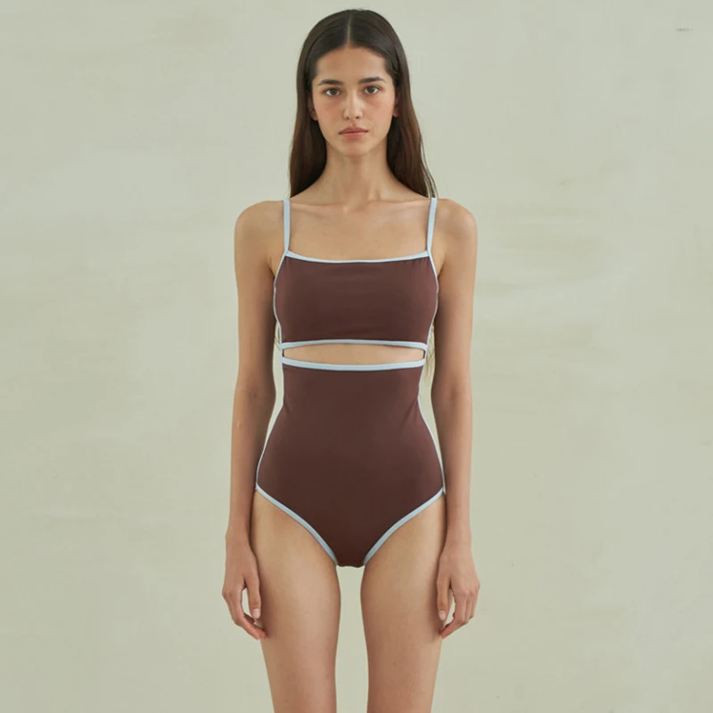 

Triangle One Piece Swimwear Women's Fashion Covering Belly Show Thin Beach Resort Hot Spring Surfing 2023 New One Piece Swimwear