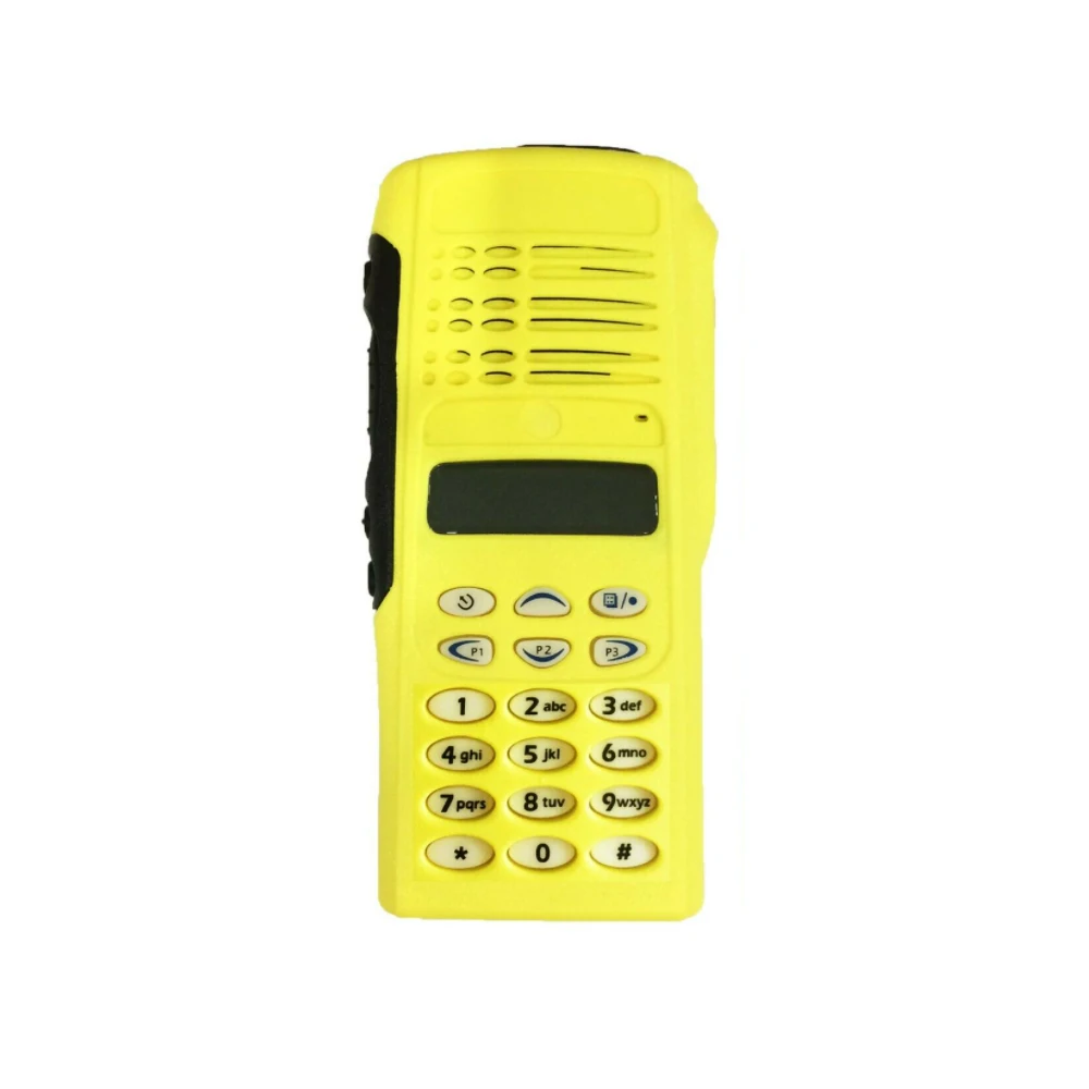 Yellow Walkie Talkies Full Keypad Replacement Housing Case Cover Kit with Speaker & LCD Display For  HT1250 GP338 Radio