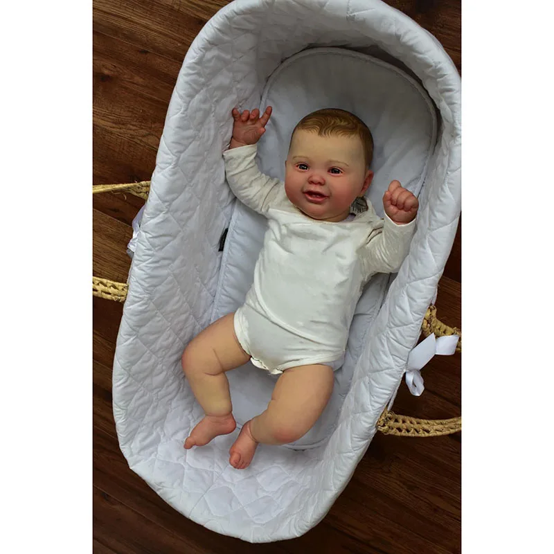 

60CM Huge Baby Boy Soft Body Reborn Toddler Lifelike Soft Touch Cuddly Doll with 3D Skin Painted Hair Gifts for Adults Collector