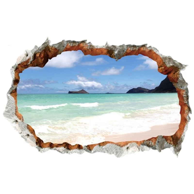 Фотообои с изображением океана 3d разбитое искусство украшение для дома пейзаж