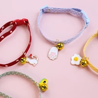 nylon 1pcs popular fruit pendant cat dog collarsnecklace with bells safety buckle pet collars adjustable cute collar for kitten