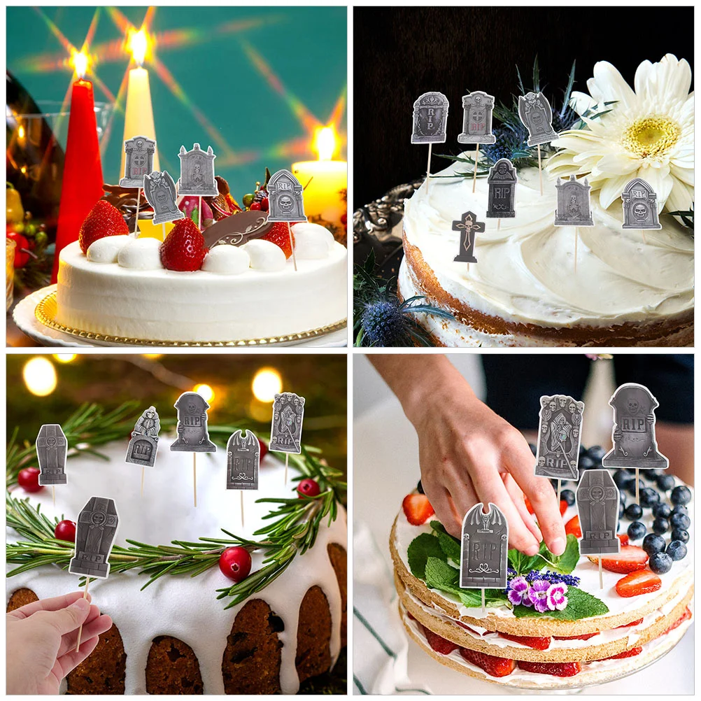 Страшный топпер для торта кладовище топперы кексов слоты надгробия на Хэллоуин