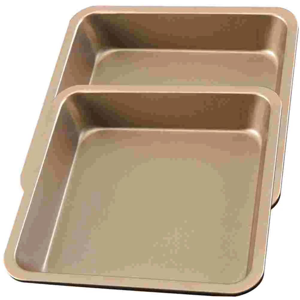 

2 Pcs Oven Tray Square Baking Pan Square Cake Pan Mini Nonstick Baking Pan Carbon Steel Kitchen Baking Tray Metal Tray