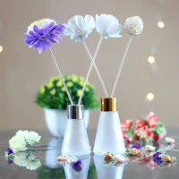 30ml50ml empty cone shape fragrance frosting glass diffuser bottlearomatherapy bottles with alumite circle and plactic lids