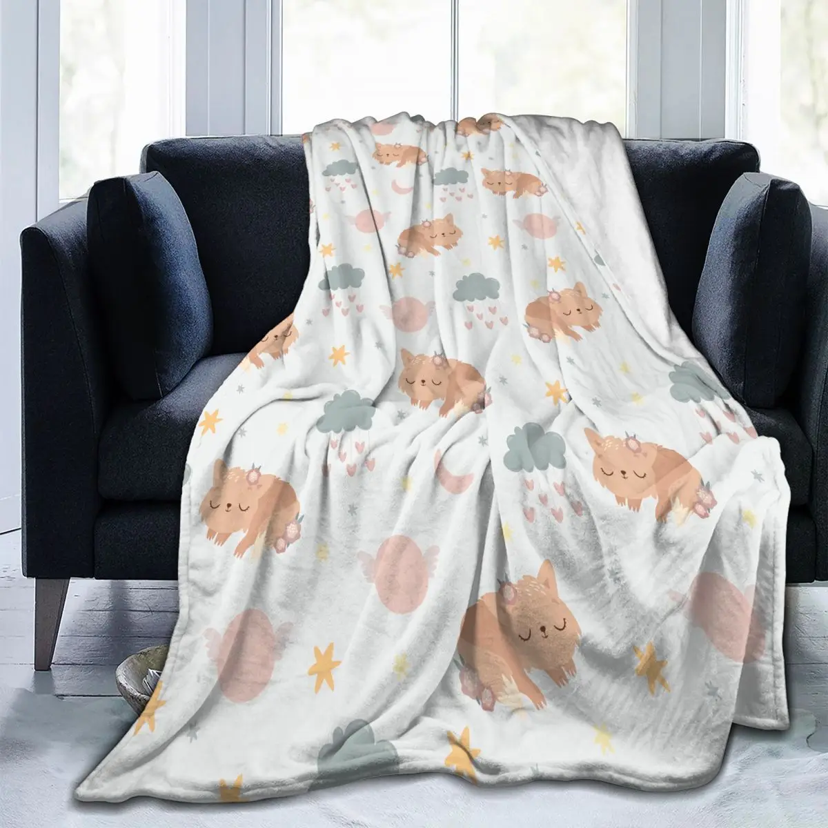 

Мягкое теплое Флисовое одеяло, милое зимнее одеяло для сна в виде животного, дивана, светильник кое тонкое Фланелевое Одеяло 3 размера с меха...