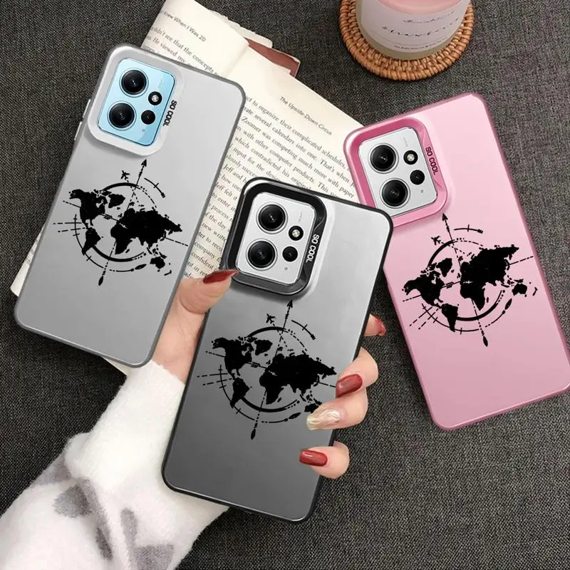 Чехлы для телефонов с картой мира Xiaomi Redmi Note 13 12 Pro 10S 12S 10 4G 13Pro