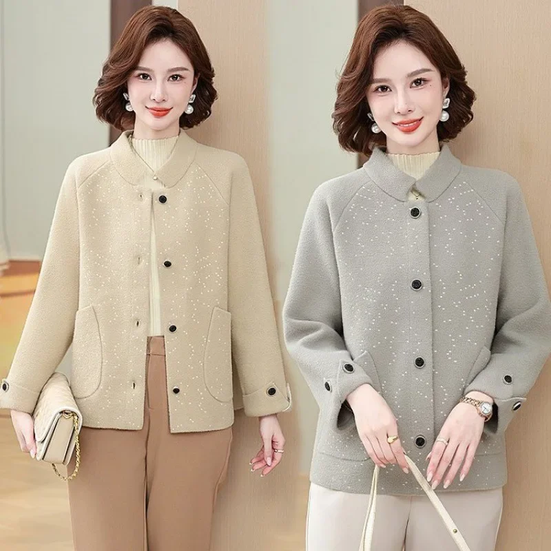 Стильный вязаный топ для пожилых женщин среднего возраста весенний укороченный