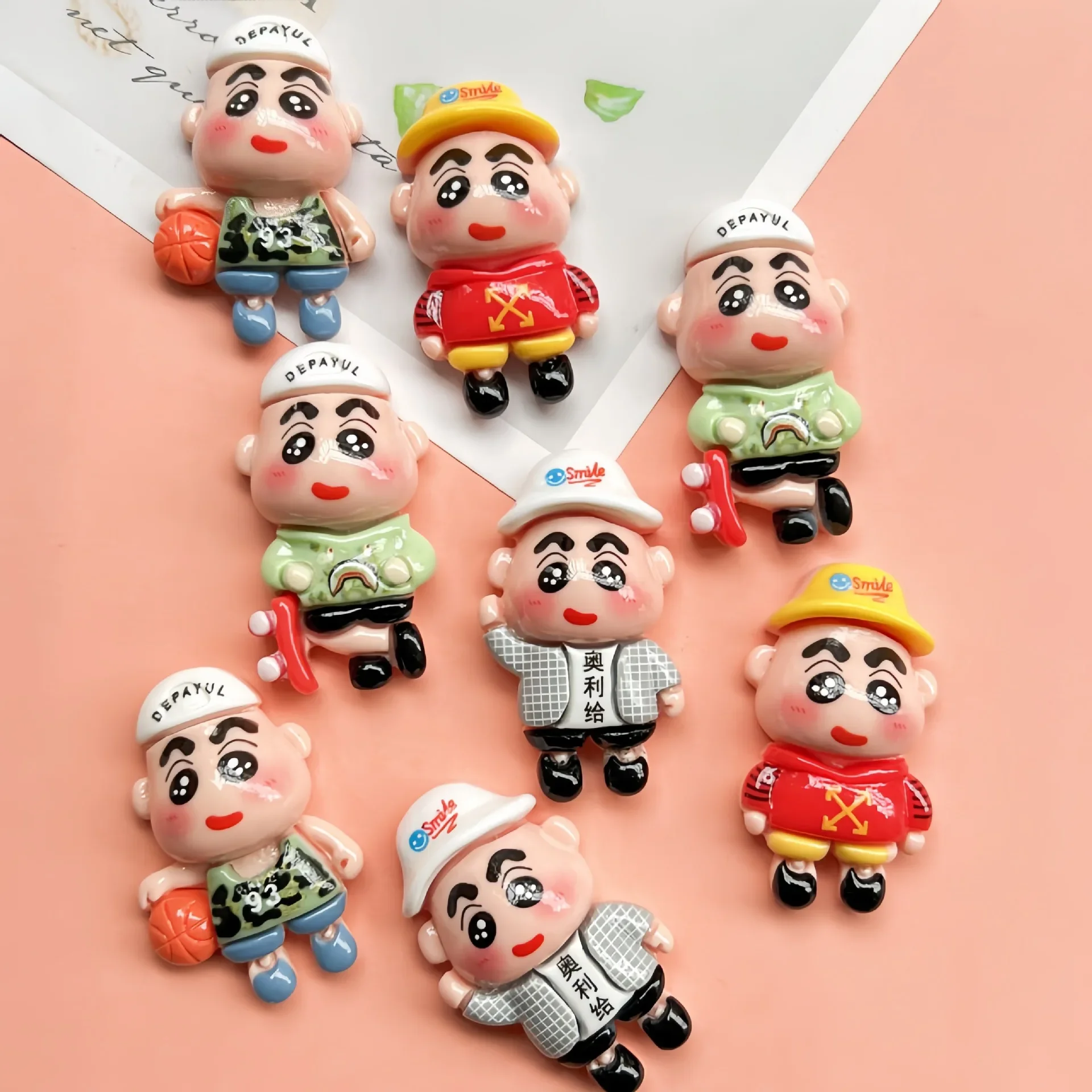 2 шт. яркий мультяшный скейтборд Bandai баскетбольный карандаш Shin-chan кабошон с