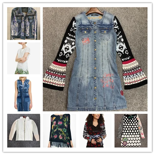 

Внешняя торговля, оригинальная куртка с вышивкой из джинсовой ткани с однослойным испанским принтом сирофан, Женская куртка, пальто