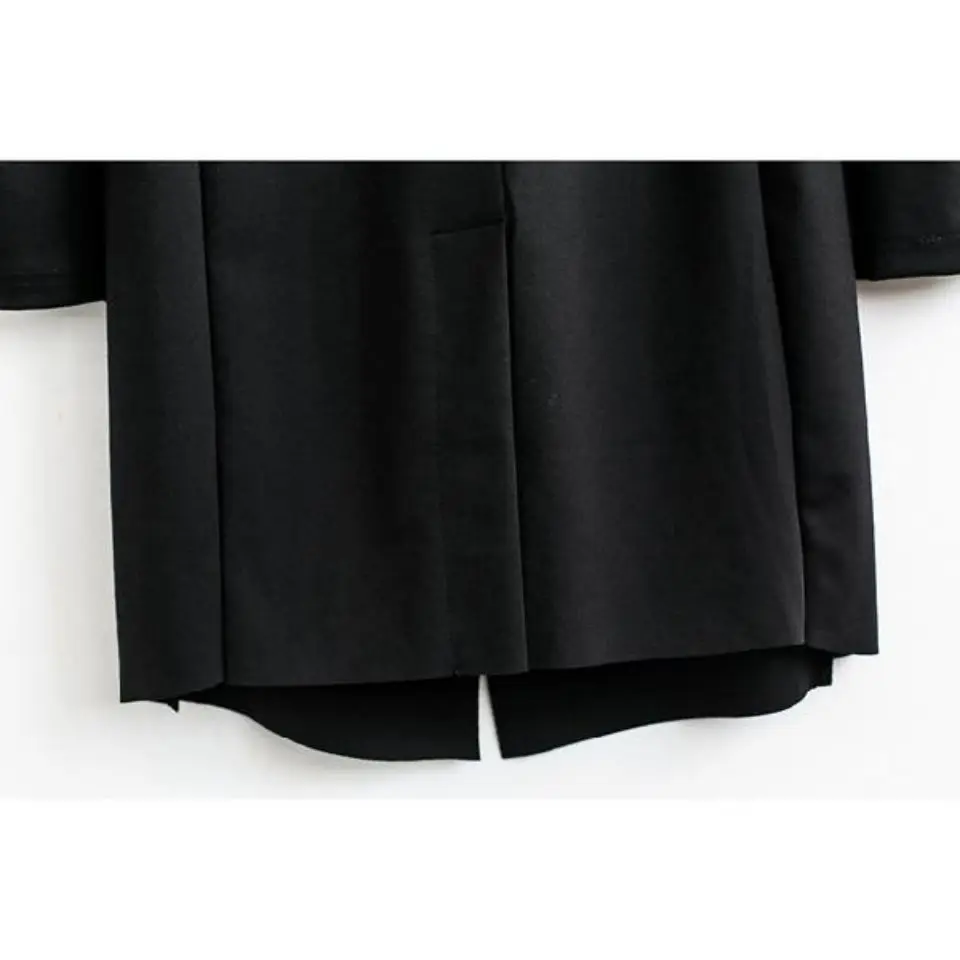 Корейский модный мужской черный пиджак Idopy в стиле панк длинный кардиган хип-хоп