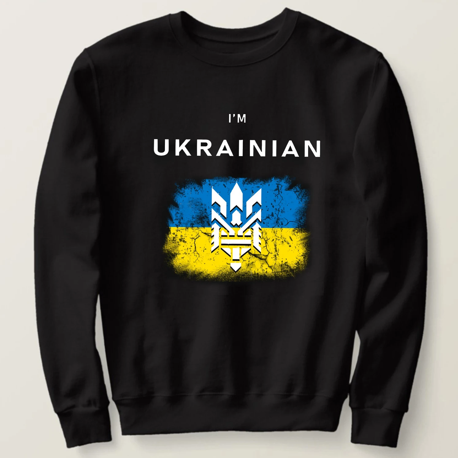 

I'm Ukrainian Zelensky Vintage Ukraine Flag Trident Sweatshirt 100% Cotton Comfortable Casual Mens Pullover Hoodie Streetwear