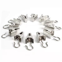 20 pcs pack metal duty curtain clips w hook silver color home curtain accessories home decor solid iron drapery hook