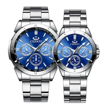 2022 Luxury Brand Couple Watch For Women & Men Stainless Steel Waterproof Quartz Wristwatch His  Hers Watch Sets Lovers Gift