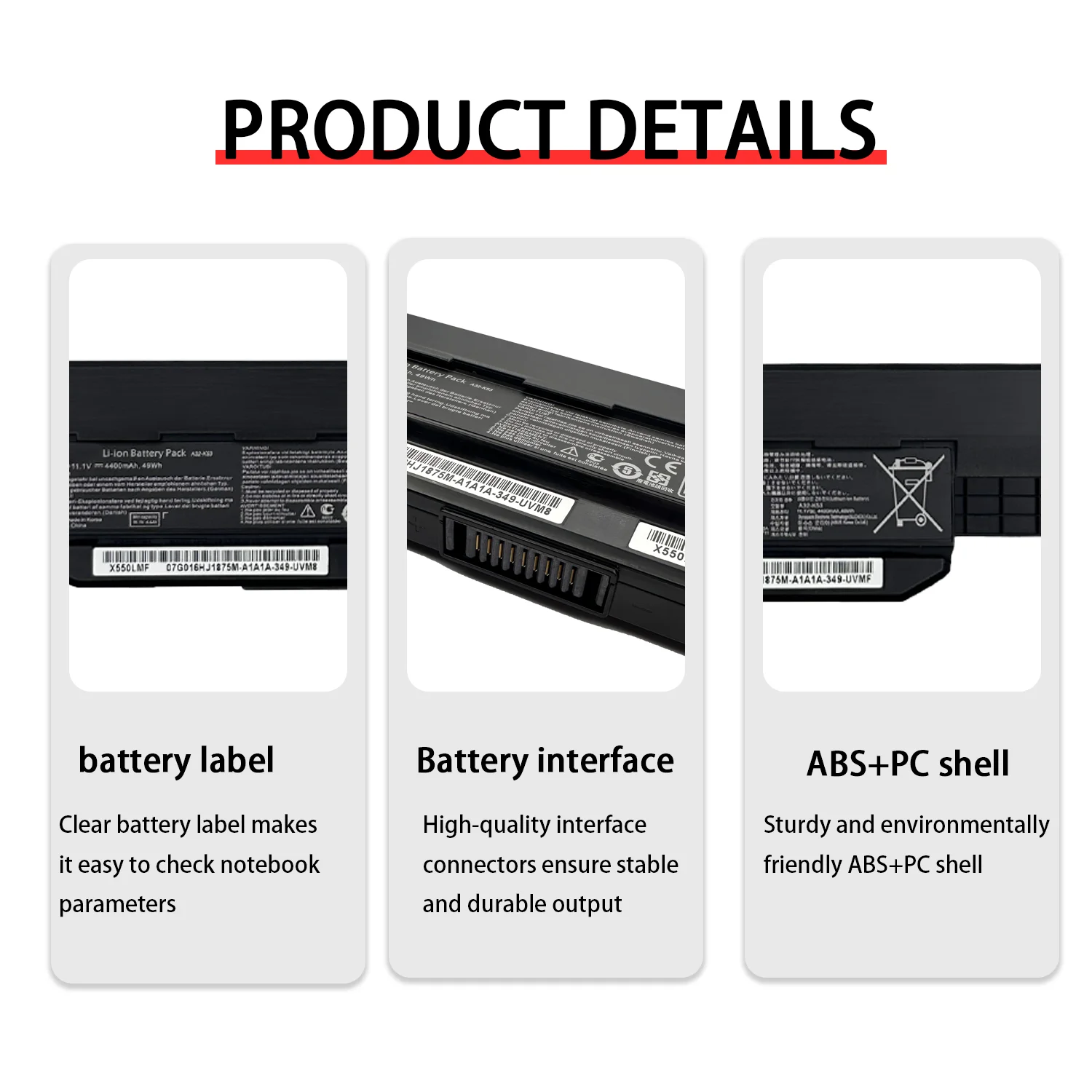 Новый аккумулятор для ноутбука A32-K53 ASUS A43 A53S A53SV A41-K53 K43 K43E K43J K43S K43SV K53 K53E K53F K53J K53S K53SV