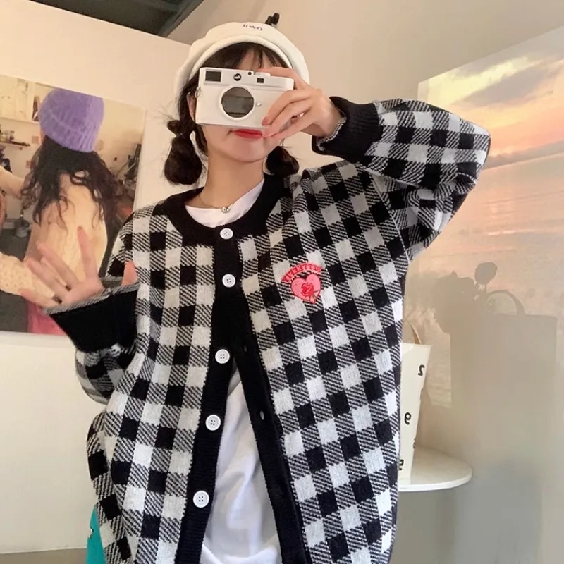 2024 японский осенне-зимний корейский свитер куртка вязаный кардиган топ ленивый
