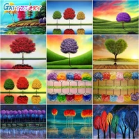 gatyztory 60x75cm painting by numbers reflection landscape handmade canvas painting wall art diy handworks for home decor