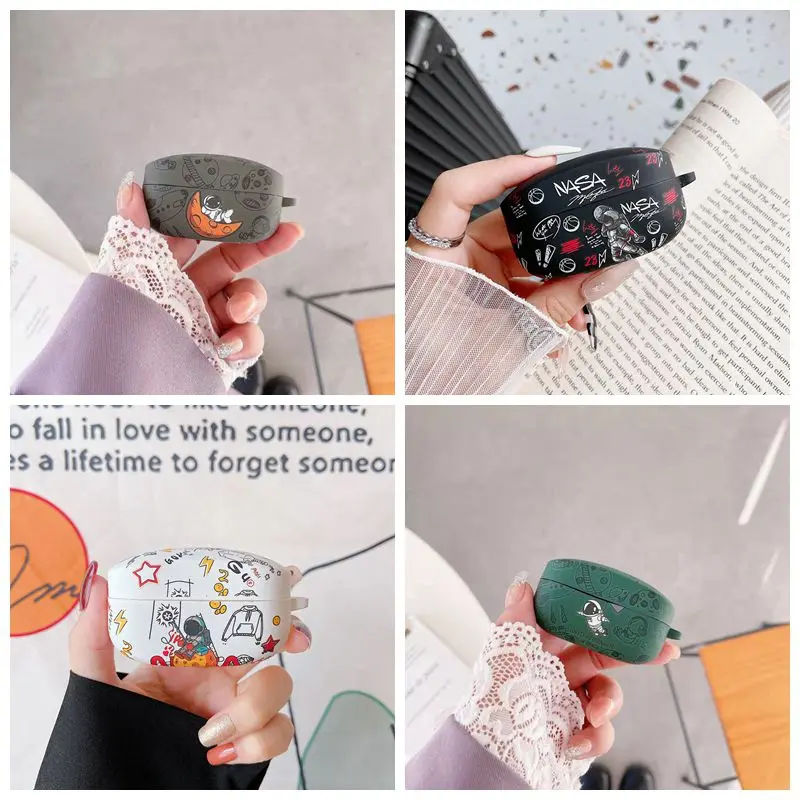 

Cartoon Astronaut Crystal sticker Headset case For Sony WF-1000XM4 Bluetooth Earphones case Protection Case for Sony WF-1000XM4
