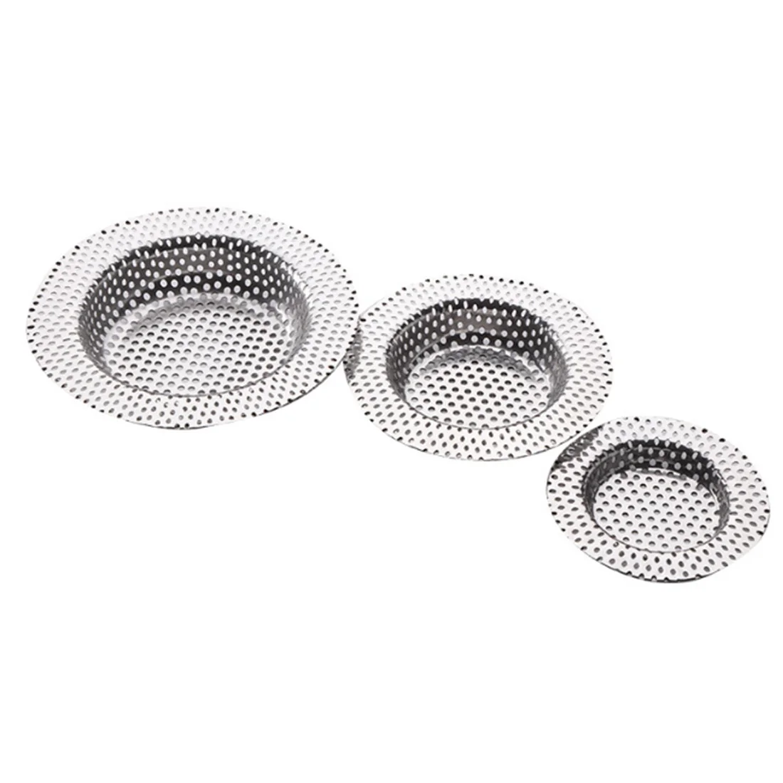

3pcs/set Home Residue Sewer Basin Stopper Filter Stainless Steel Drain Bathroom Kitchen Supplies Sink Strainer Mesh Cover
