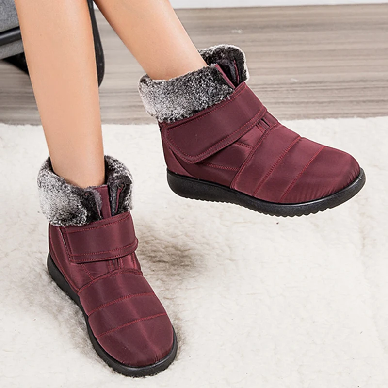 Зимние женские ботинки однотонная обувь женская на платформе сапоги средней