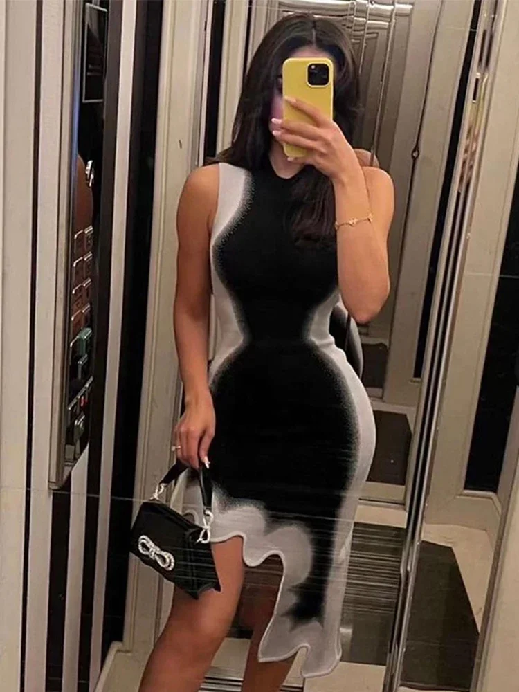 Женское Мини-платье С Асимметричным Волнистым Подолом