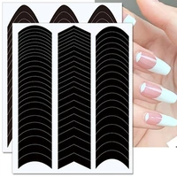 french manicure strip wavy lines nail art tips guides stickers stencil strips nail forms fringe tip guide sticker diy nail tools