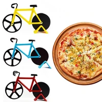 hot sales novelty bicycle shape pizza cutter dual wheel slicer kitchen home decor tool