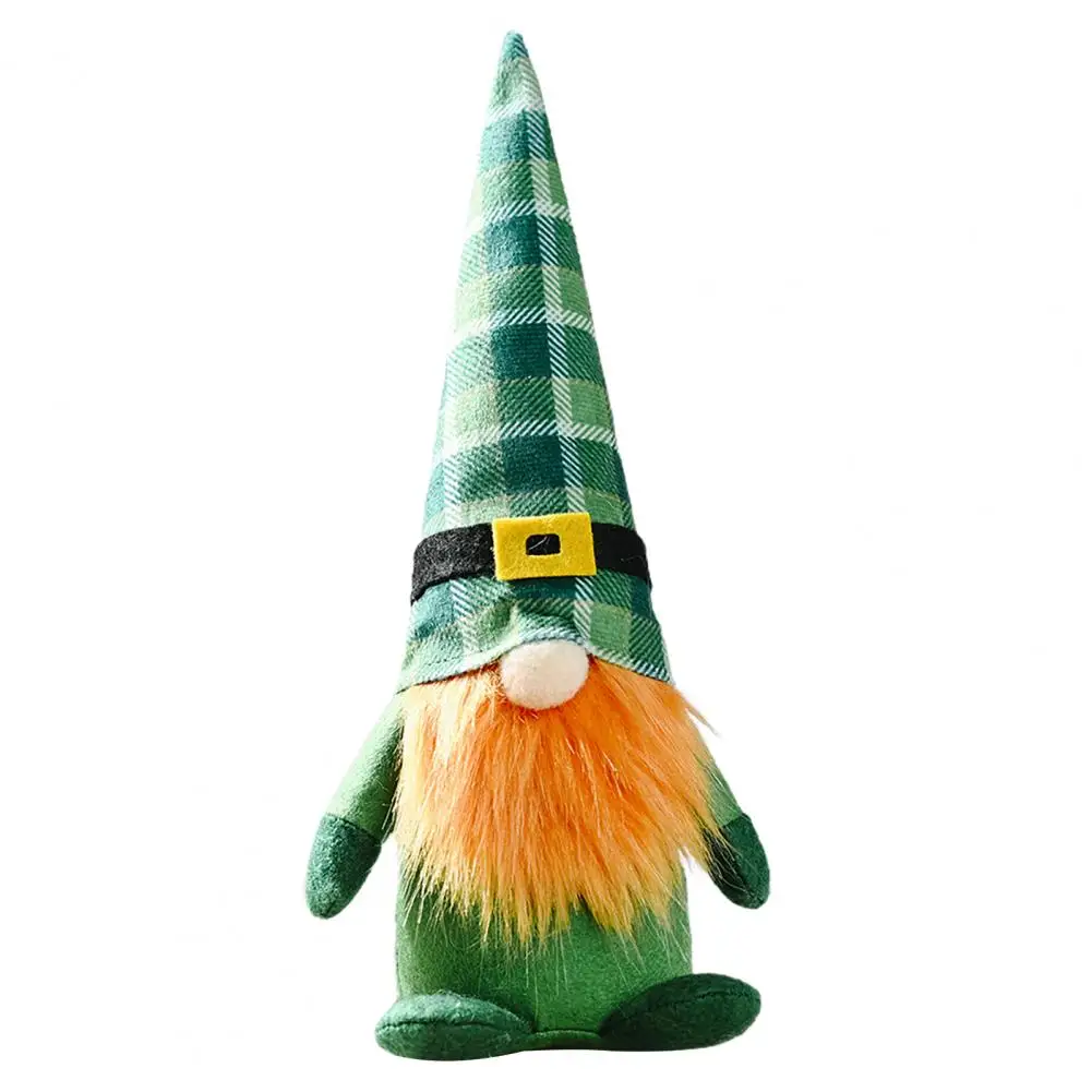 

Delicate Gnome Doll Ornament Non-woven Fabric Faceless Dwarf Doll Attractive Patricks Day Standing Doll Ornament Decorative