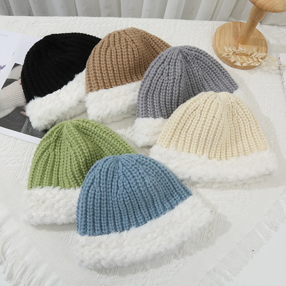 

Hot Sale New Winter Hats For Women Fashion Keep Warm Knitted Hats Beanie Female Streetwear Winter Bonnet Caps Skullie