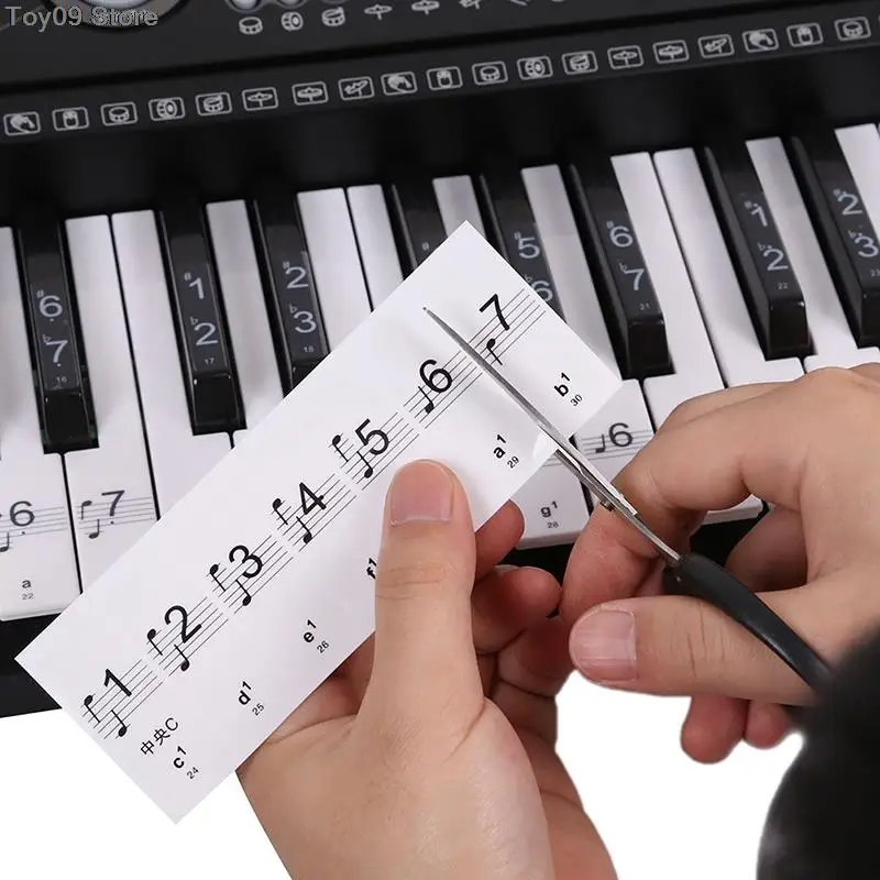 1 PC Piano Sticker Transparent Piano Keys Electronic Keyboard Key Sticker Piano Stave Note Sticker For Key Music Decal images - 6