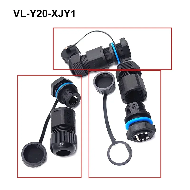 Водонепроницаемый сетевой соединитель M20 RJ45, IP67 8-контактный модуль Ethernet-порта, адаптер rj45, сетевая кабельная плата, передняя/задняя розетка