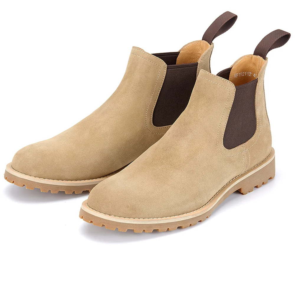 

Classic British Chelsea Cow Suede Shoes Men's New Martin Leather High Top Short Boots for Men