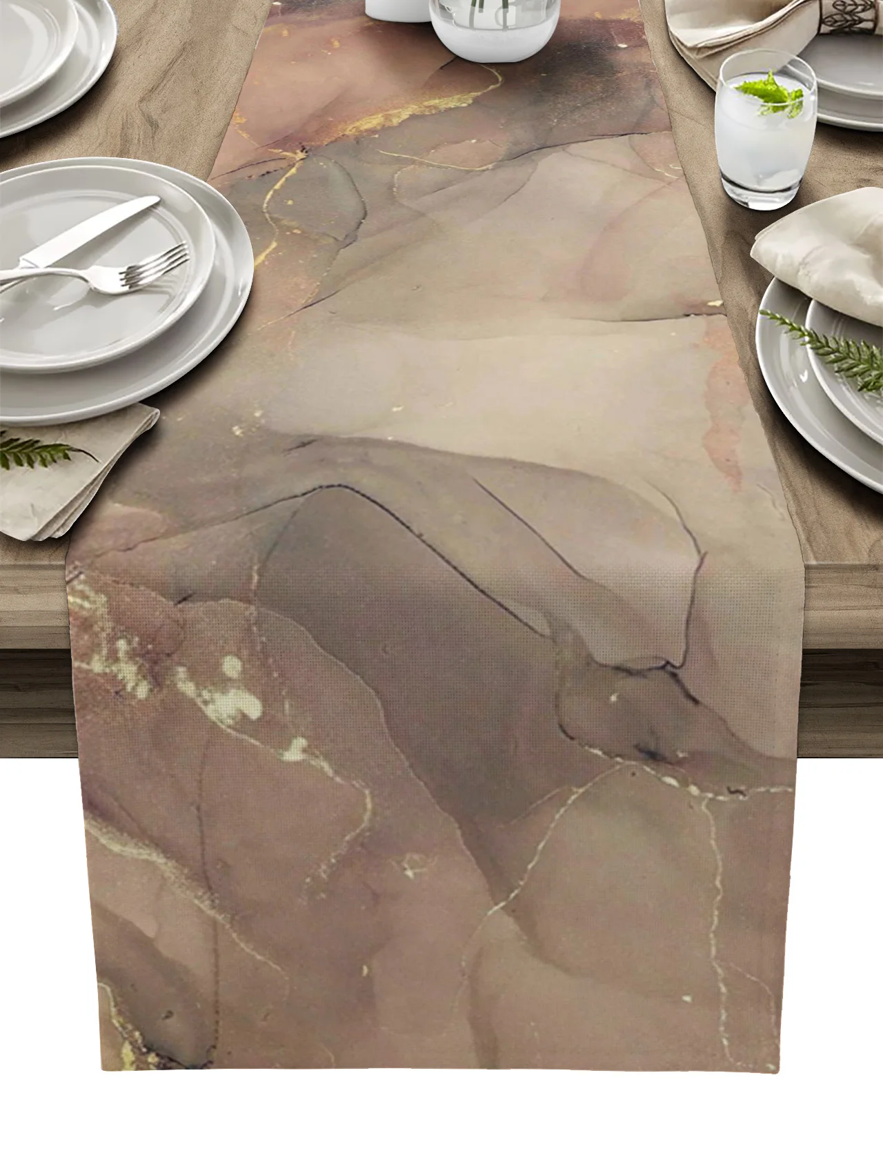 

Marble Texture Gold Foil Table Runner Dining Tea Table Shoe Cabinet Cover Table Flag Wedding Party Decoration