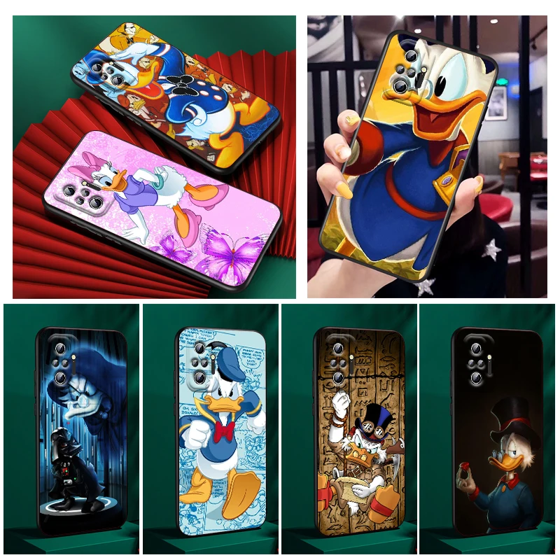 

Anime Comics Donald Duck Phone Case For Xiaomi Redmi Note 11E 11S 11 11T 10 10S 9 9T 9S 8 8T Pro Plus 5G 7 5 Black FUndas