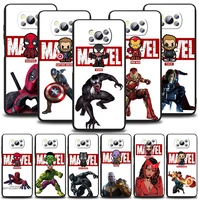 marvel avengers heroes for xiaomi poco f1 f2 f3 x2 x3 gt m2 m3 m4 pro nfc c3 civi mi play black soft silicone phone case capa