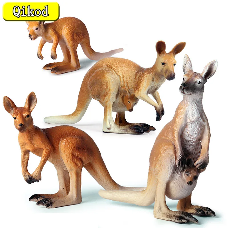 

Реалистичная пластиковая фигурка семейства животных-кенгуру, игрушки дикие животные для коллекции, научные Развивающие игрушки для детей, ...