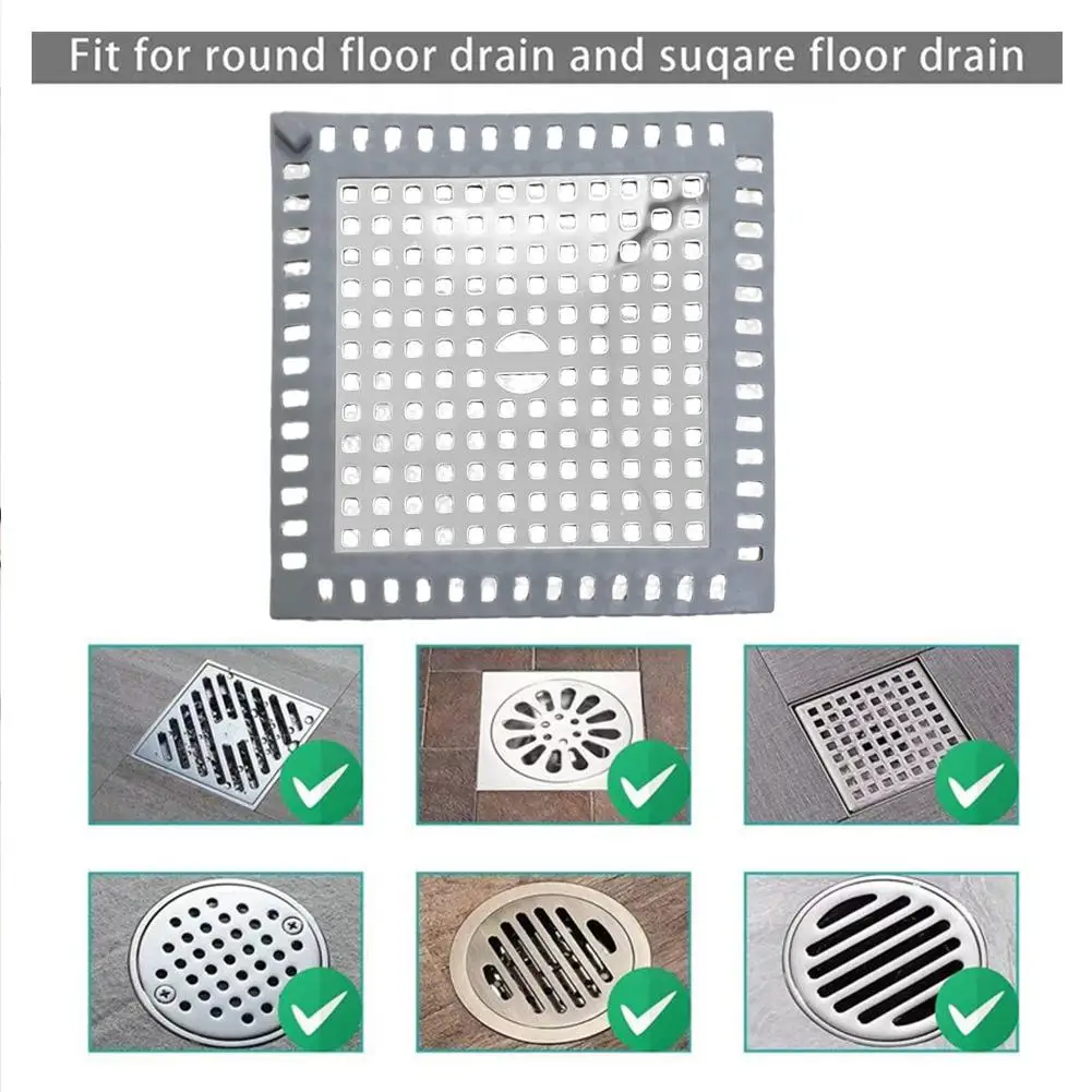 

Stainless Steel Square Floor Drains Net Cover Drain Hole Shower Hair Catcher Filter Stopper Kitchen Bathroom Hardware Accessorie