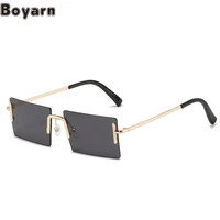 boyarn 2022 new punk square rimless sunglasses womens gradient sunglasses fashion glasses women