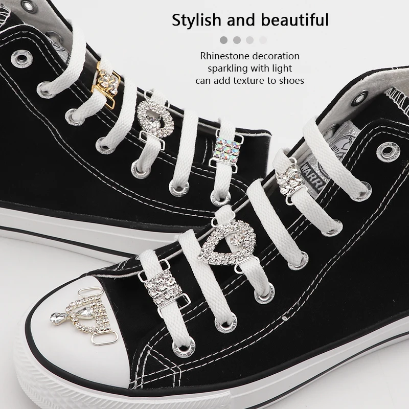

Rhinestone Diamond Shoelaces Metal Buckle for AF1 Luxurious Shoe Decorations Charms Metal Laces Lock Sneakers Shoes Accessories