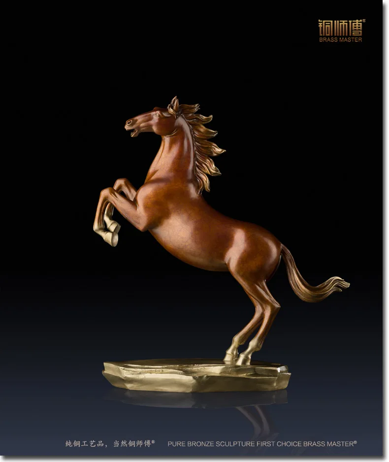 Домашний магазин COMPANY LIVING ROOM TOP Decor 35 СМ БОЛЬШОЙ успех GOOD LUCK Fortune HORSE ART COLOR BRASS статуя
