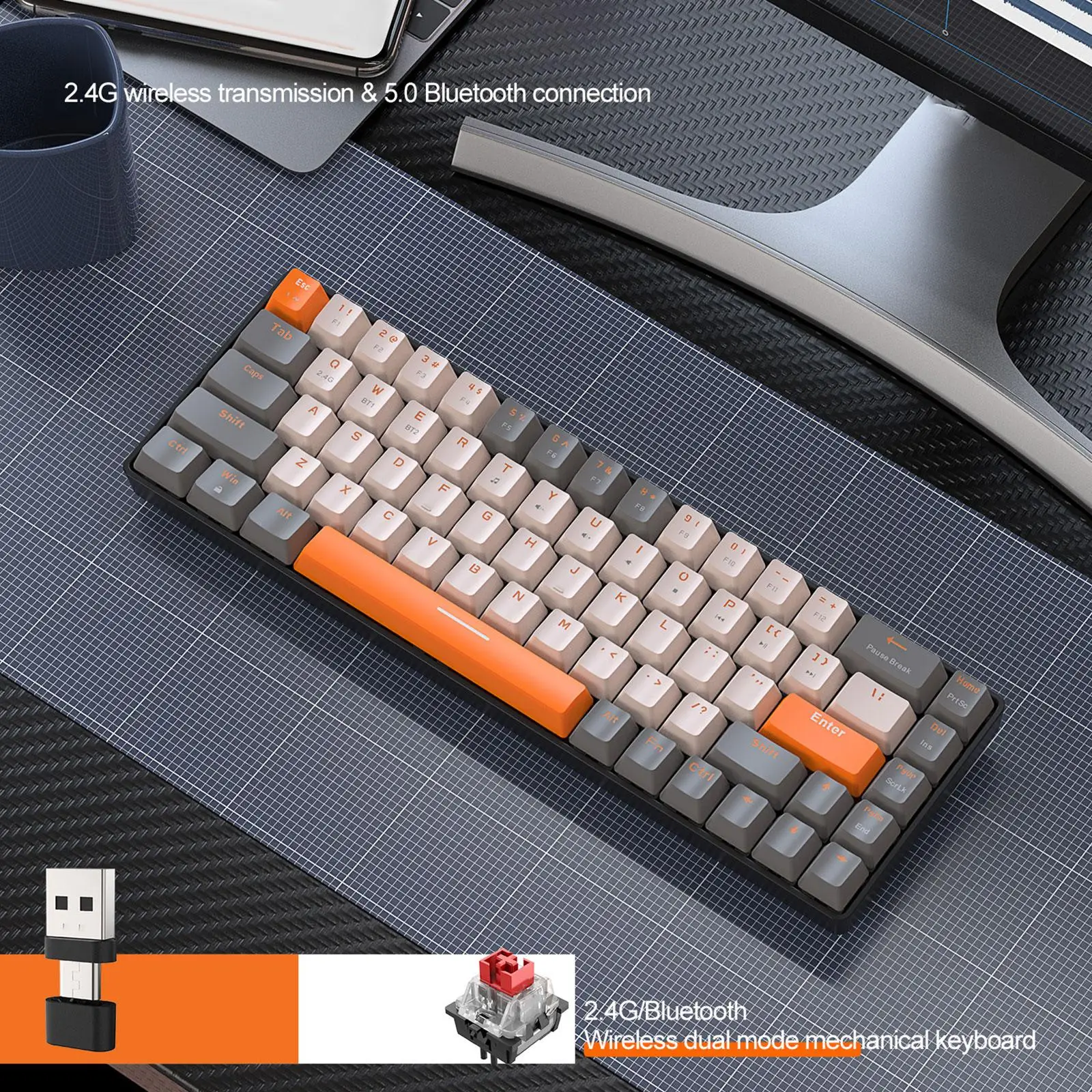 

Mechanical Keyboard PBT Key Caps Type C Interface Laptop PC