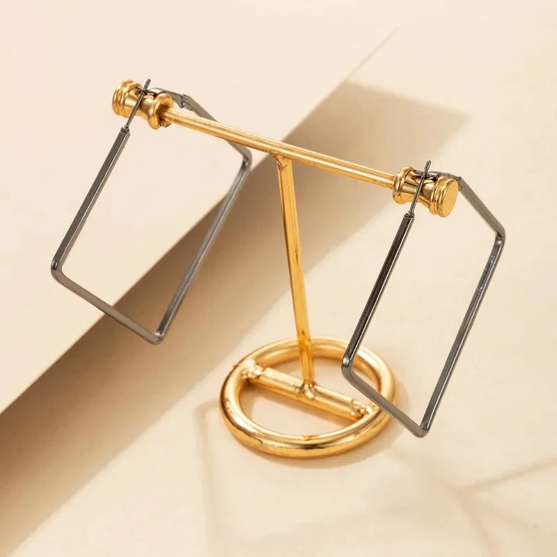 Большие квадратные висячие серьги Tocona в стиле панк для женщин полые