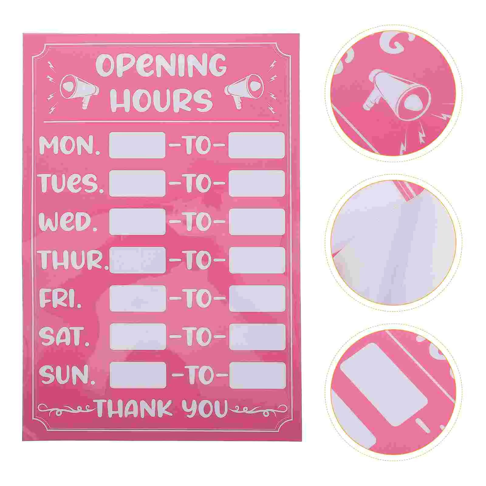 

Office Supplies Hour Signs Rewritable Opening Stickers Sunproof Business Alphabet